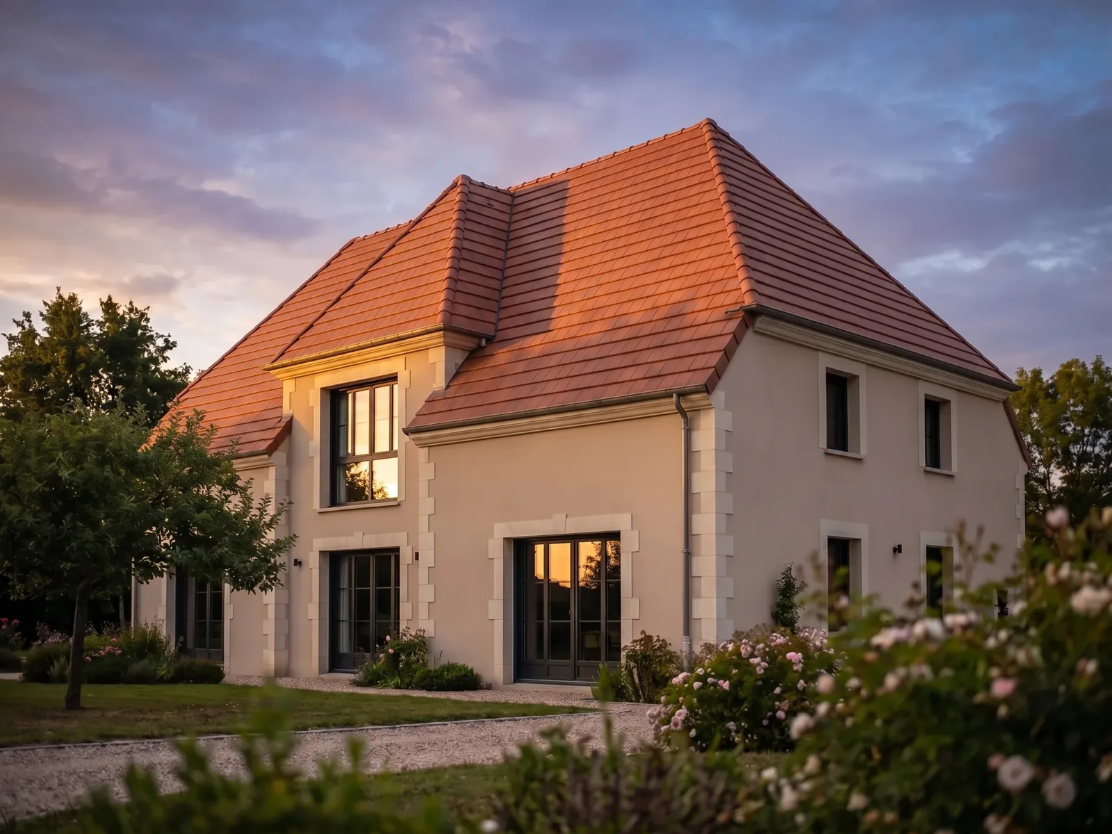 Maison avec toiture en tuile mécanique, CK Services Couverture dans le Loiret