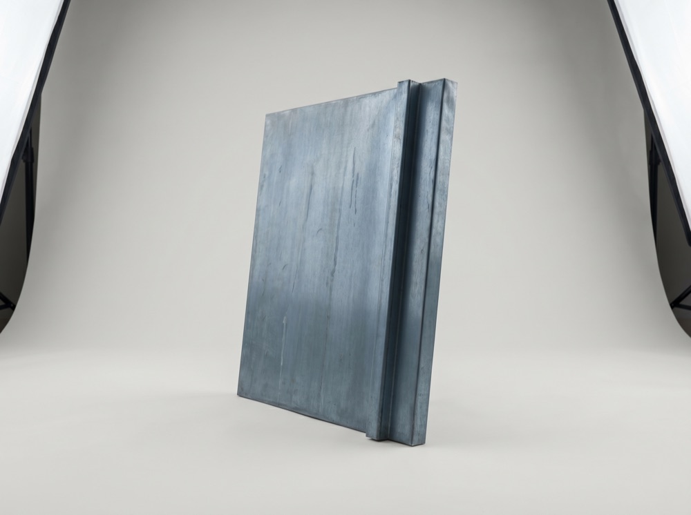 Zinc à joint debout, couverture métallique, gros plan studio